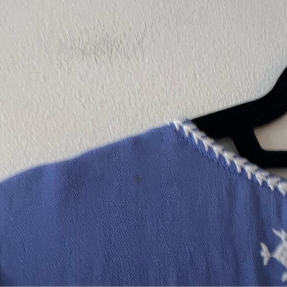 Anthropologie Floreat Adena Blue Embroidered Blouse - Picture 8 of 9